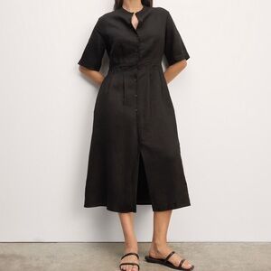 Everlane The Frolic Dress in Linen - Black 4